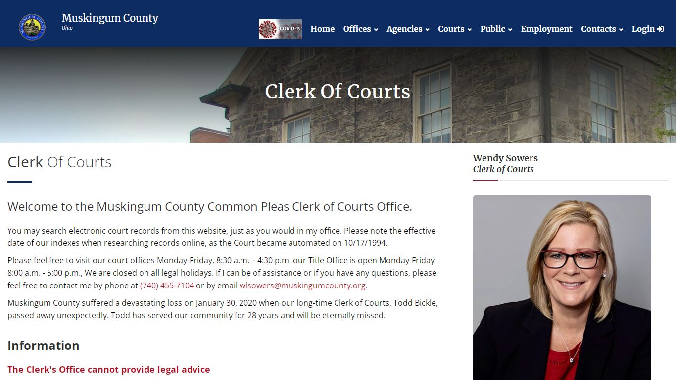 Muskingum County Clerk Of Courts - Common Pleas Court