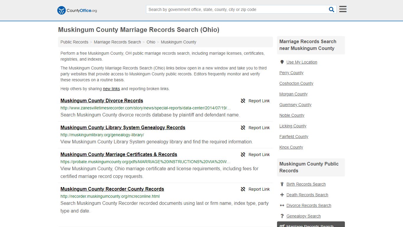 Marriage Records Search - Muskingum County, OH (Marriage ...